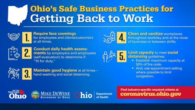 roofers Ohio responsible restart Ohio guidelines