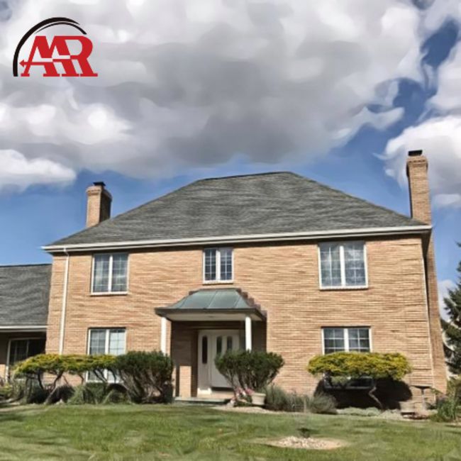roofers mansfield ohio home with new shingle roof and brick siding