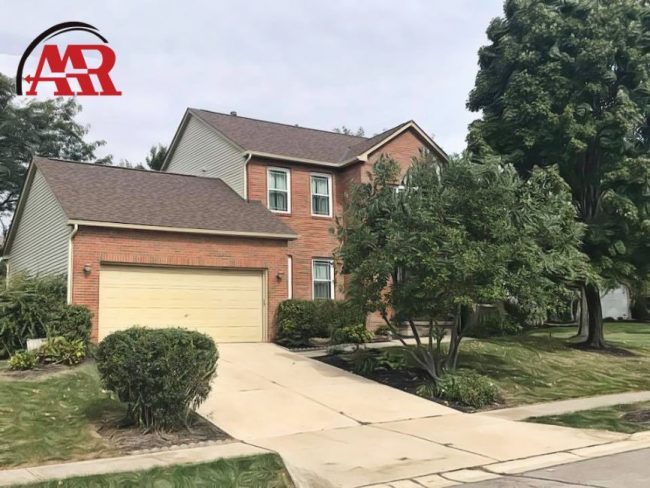 chimney damage and roof replacement home with new shingle roof