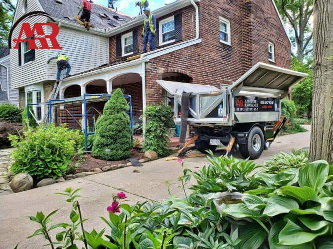 roofing careers mansfield ohio roofers on roof of a brick house