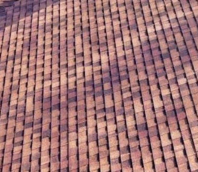 elevated view of red roof done by roofing companies in Mansfield Ohio